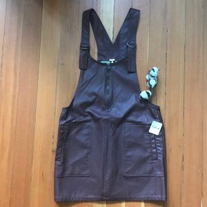🚫SOLD🚫Free People Faux Leather Overalls Dress
